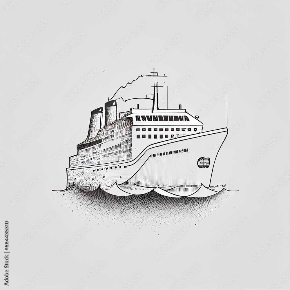 Obraz premium ミニマルな船のアイコン