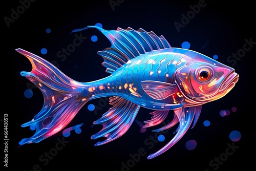 3d rendering. fish on black background. © MDBILLAL