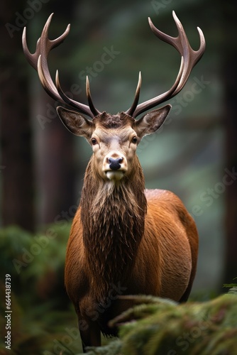 Close up of red deer stag. © MDBILLAL
