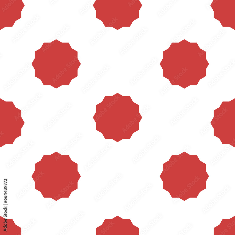 Digital png illustration of red stickers repeated on transparent background
