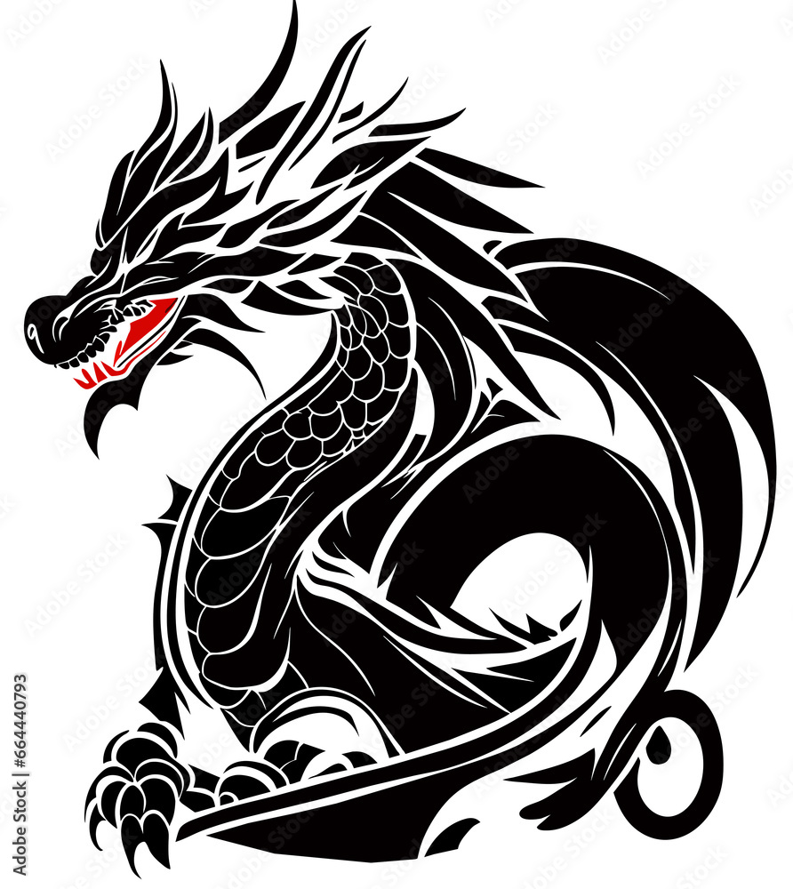 Fototapeta premium black dragon tattoo