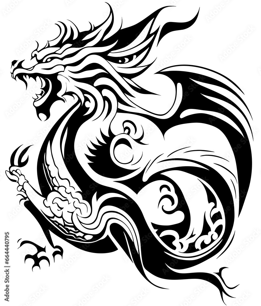 Obraz premium dragon tattoo design