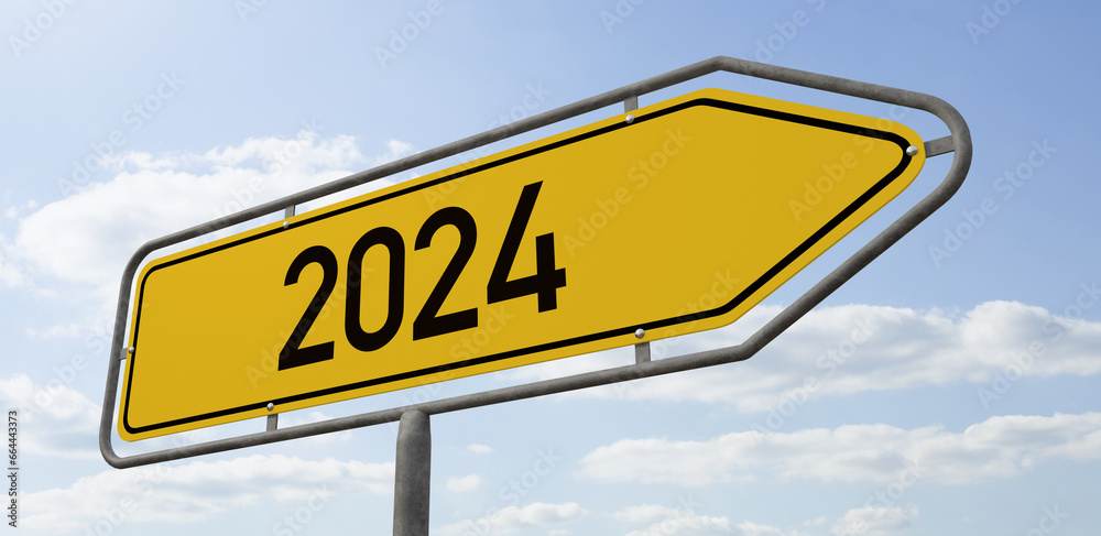 Fototapeta premium Arrow Signpost - 2024 - 3d rendering