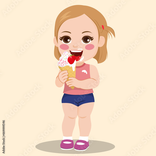 Full body baby girl kid eat...