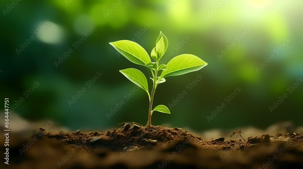 Growth tree young plant natural green background Growth tree young plant natural green background