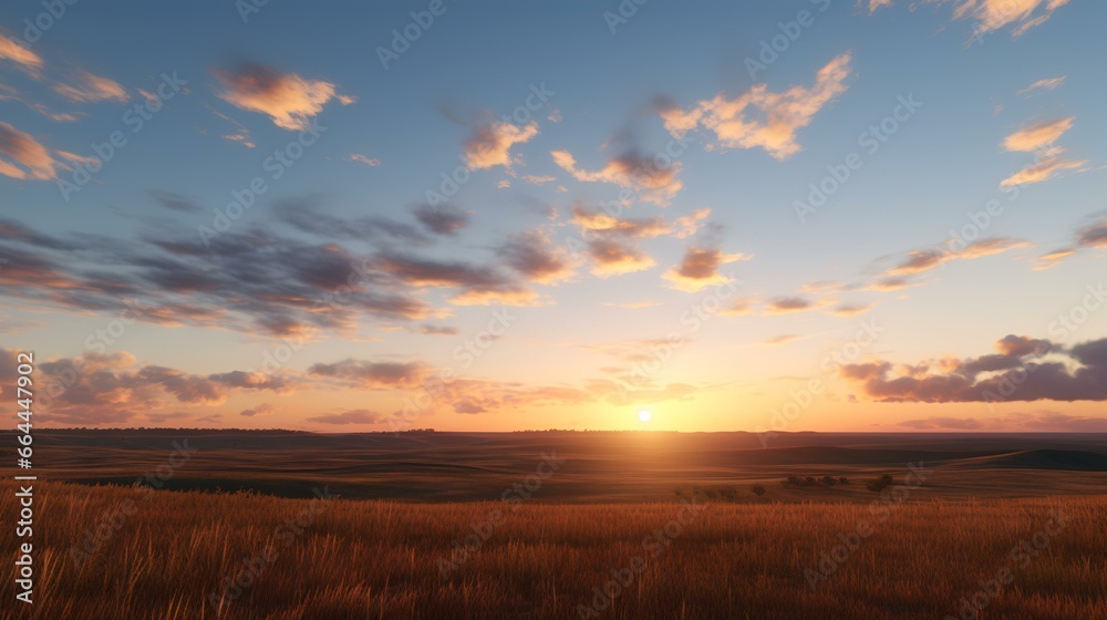 Landscape and sky at sunset