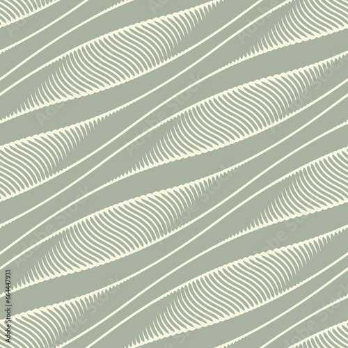 Beige and Sage Variegated Textured Wavy Pattern