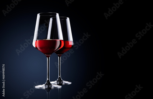 Red wine glasses