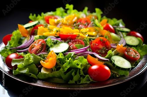 health benefits of healthy salad  in the style of precise detailing  smooth and shiny.