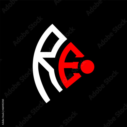 RE letter logo design.RE creative initial RE letter logo design. RE creative initials letter logo concept.
