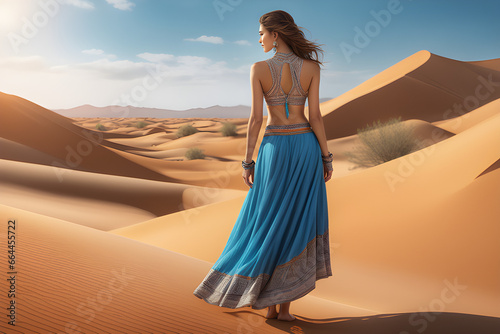 woman in the desert. Generative AI