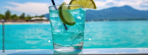 Banner with Blue Loguna cocktail.