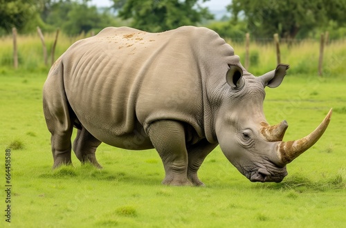 White Rhino grazing. © MSTASMA