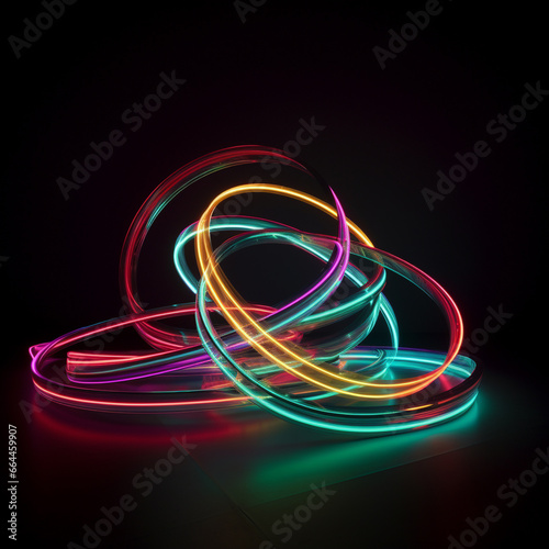 Glowing, neon bracelets. AI Generated