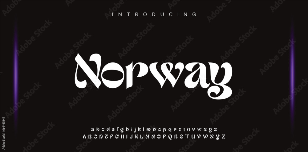 NORWAY Luxury Minimal style alphabet fonts . Modern abstract vector typeface letters. Tech lines font typography logo design