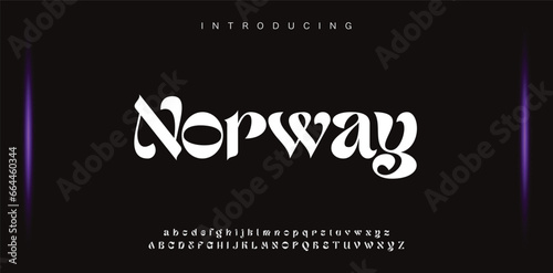 NORWAY Luxury Minimal style alphabet fonts . Modern abstract vector typeface letters. Tech lines font typography logo design