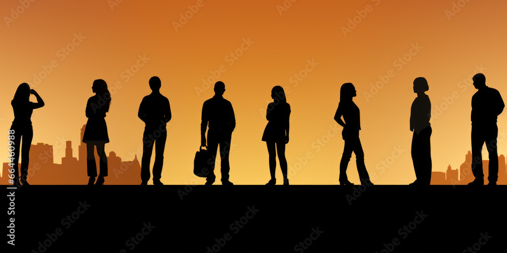 Fototapeta premium silhouettes of people