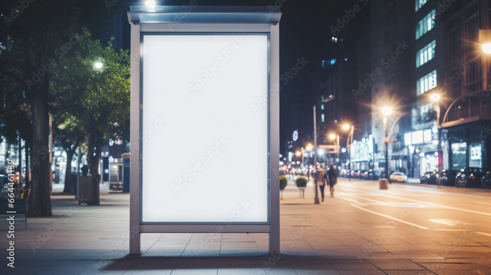 Frame mockup, ISO A paper size. Blank white vertical digital billboard poster
