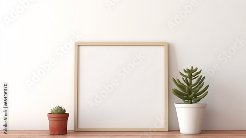 Frame mockup, ISO A paper size. Home interior poster mock up with horizontal. Interior mockup with house background. Modern interior design. 3D render
