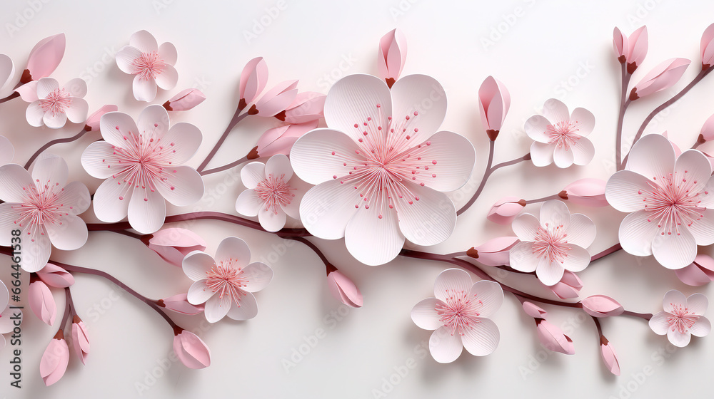 seamless pattern of gentle cherry flowers