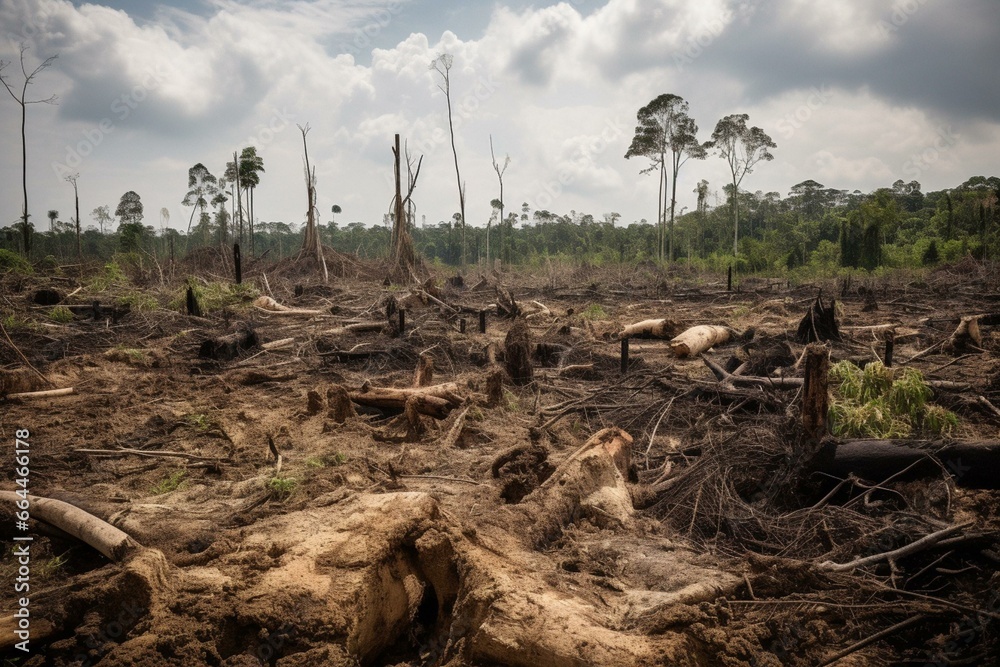 Impact of deforestation on the environment including habitat disruption ...