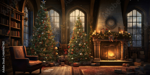 christmas tree inside gothic halls © Fatemeh