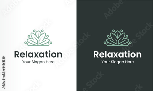 Relaxation and spiritual logo in the shape of a leaf.