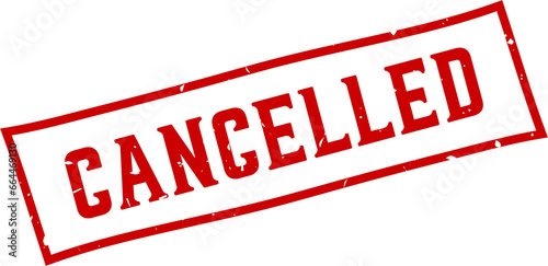 Cancelled square grunge rubber stamp photo