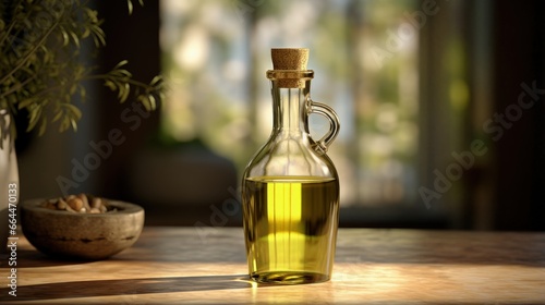 Wallpaper Mural Olive oil in a glass bottle with cork stopper. Torontodigital.ca