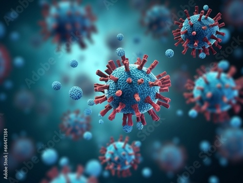 Abstract bacteria, probiotics, gram positive bacteria bacteria and viruses of various shapes against a light background. Concept of science, medicine. Microbiology background. 3d illustration 