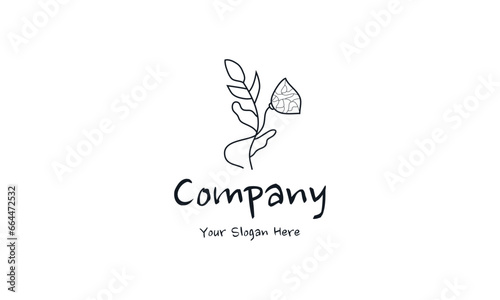 Relaxation and spiritual logo in the shape of a leaf.