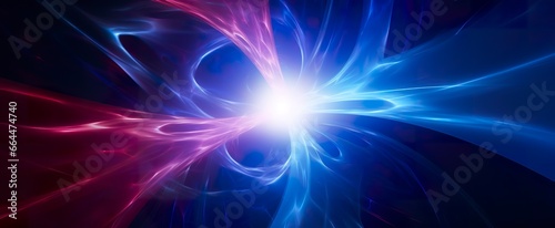 Neon colored glowing high energy singularity in space  3D rendering.