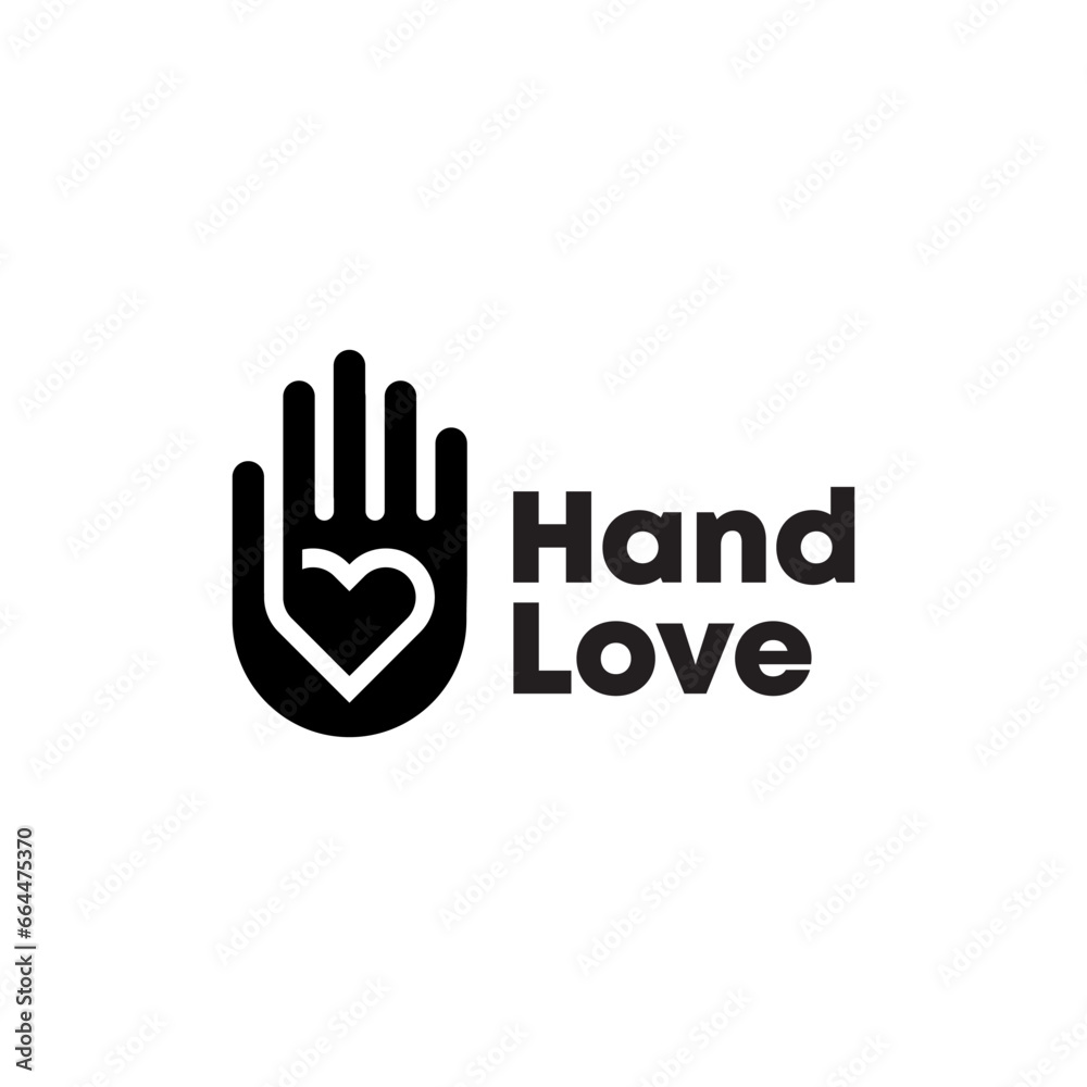 Hands with heart logo. Love, care, sharing, charity Hands with heart logo. Love, care, sharing, charity
