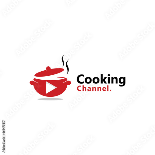 Cooking channel television tv culinary review logo vector icon illustration
