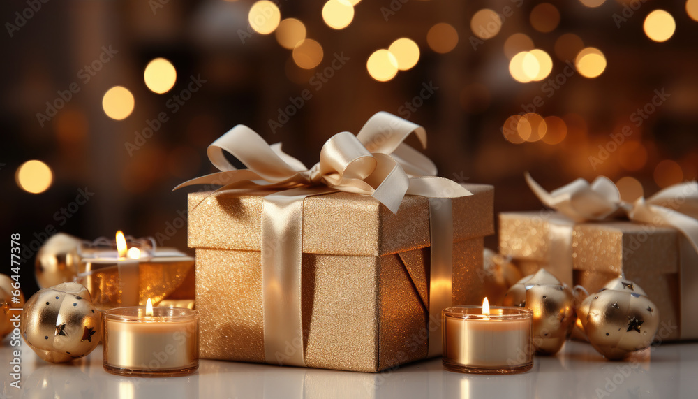 verpackte Geschenkboxen vor winterlichem Hintergrund, wrapped gift boxes against winter background verpackte Geschenkboxen vor winterlichem Hintergrund, wrapped gift boxes against winter background