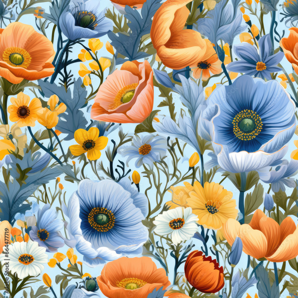 Blumen Muster, endlos, Flowers pattern, endless, Blumen Muster, endlos, Flowers pattern, endless,