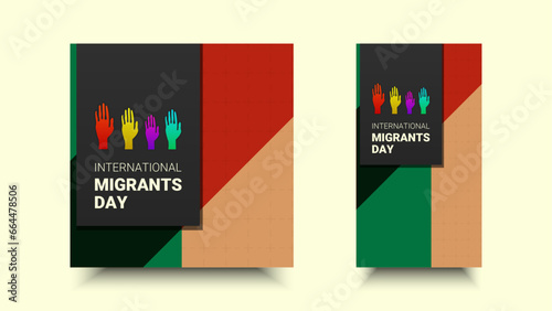 International migrants day. Abstract concept design template for banner, background, poster