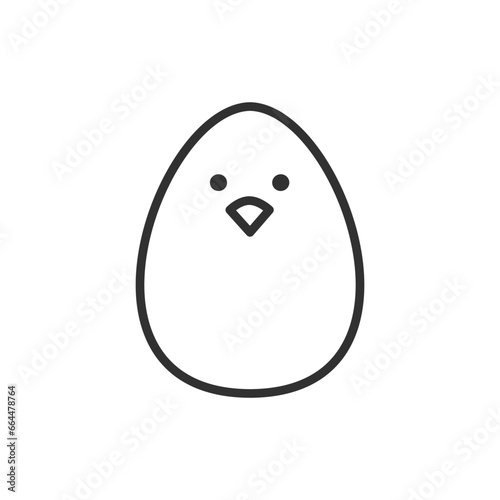 egg chicken, linear icon. Line with editable stroke