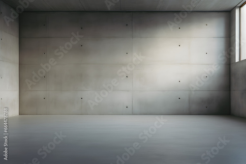 empty concrete room with window - generative ai