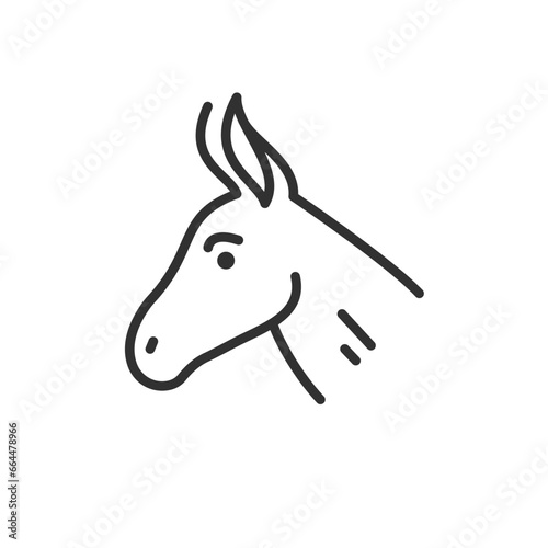 Donkey, linear icon. Line with editable stroke