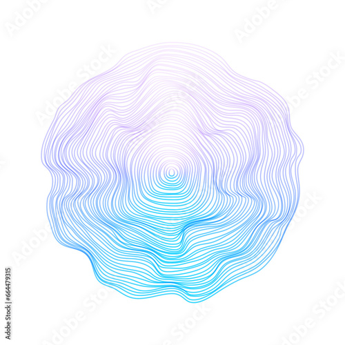 Abstract circle lines wave colorful purple and blue gradient isolated on transparent background. Vector in concept technology, science, music, modern.