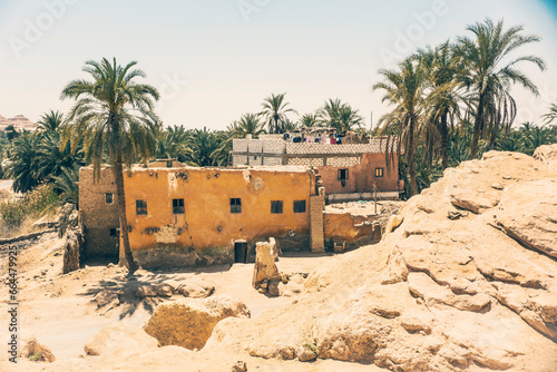 Traditional Egyptian house at Siwa oasis town. Egyption remote village house.