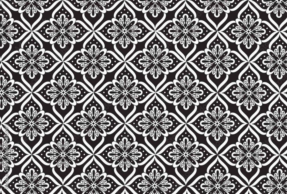Vector seamless decorative geometric shapes pattern background	