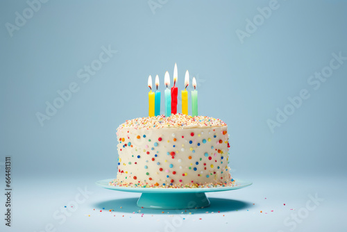 Colorful Candle Flames Dancing on Birthday Cake