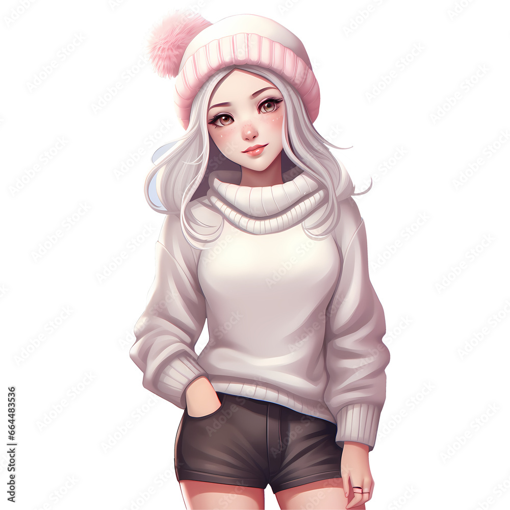 Cute Christmas Pastel Girls Clipart Illustration Cute Christmas Pastel Girls Clipart Illustration