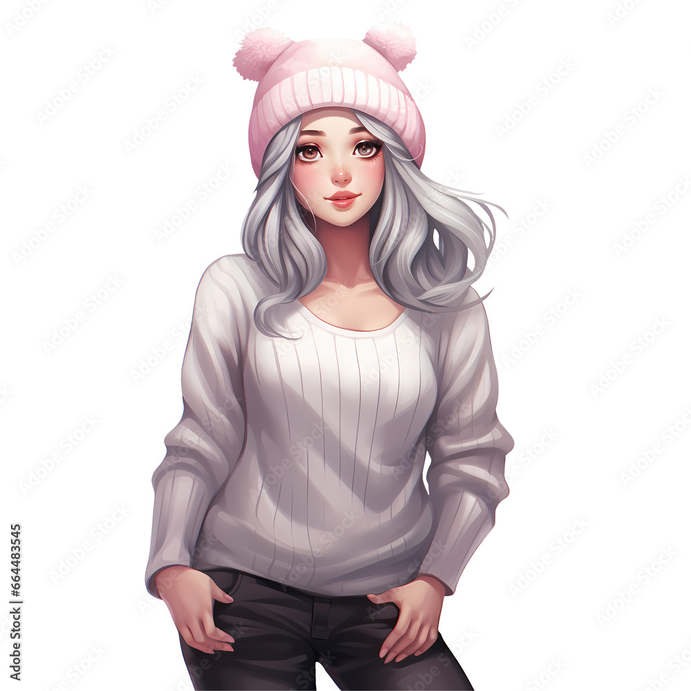 Cute Christmas Pastel Girls Clipart Illustration Cute Christmas Pastel Girls Clipart Illustration