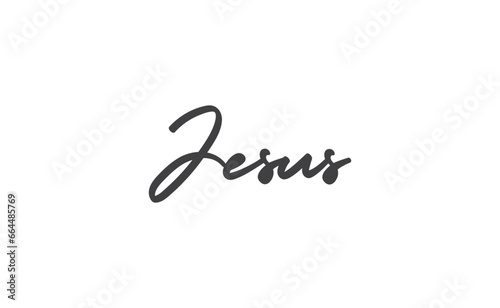 Jesus calligraphic lettering. Jesus Christ lord message.