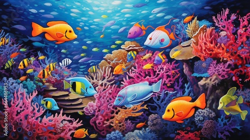 coral reef with fishes generated by AI tool 