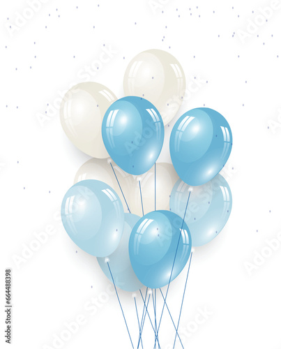 Birthday balloons vector background design