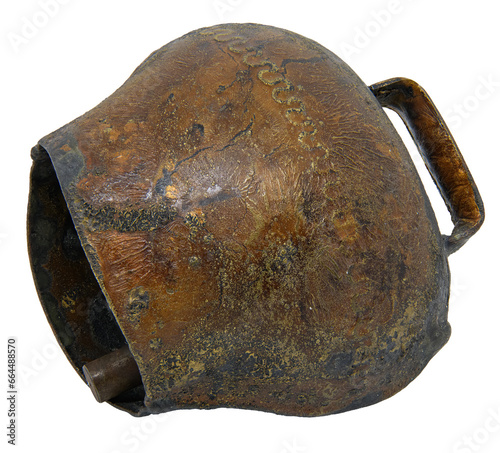 vintage metal cowbell on atransparent background